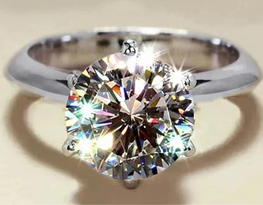 “GRA-certified moissanite solitaire ring, VVS1, perfect for engagement or wedding.”