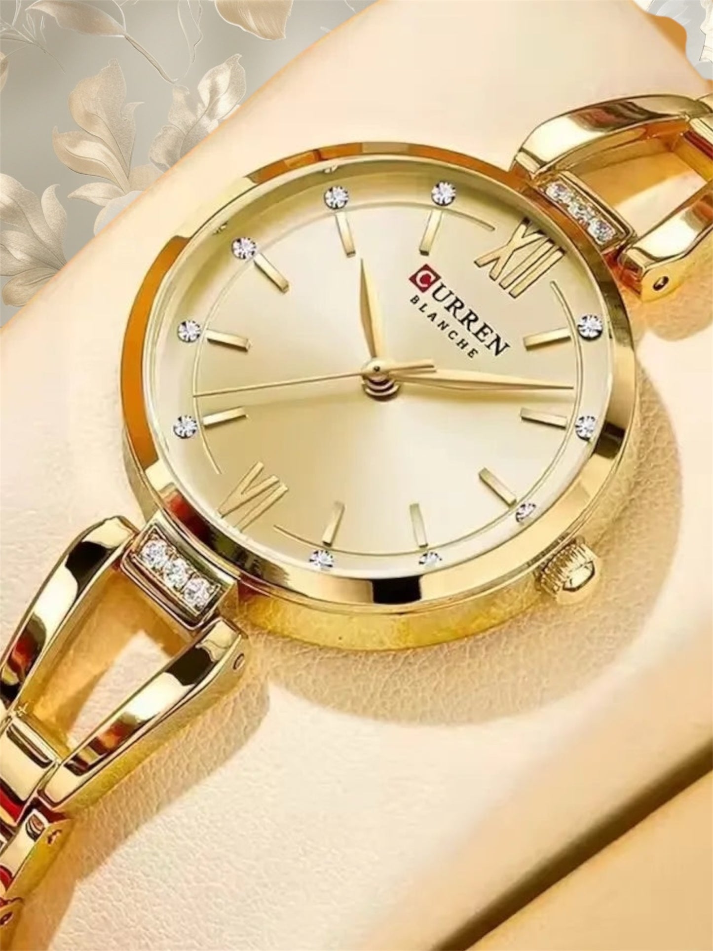 “Quartz Watch for Women Elegant Luxury Stainless Steel Strap Fashion Wristwatch.”