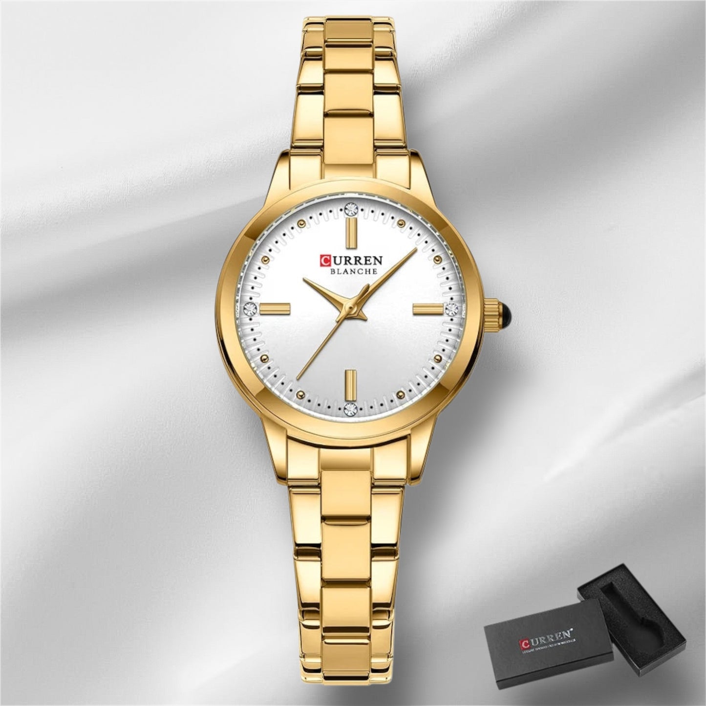 “Women’s Bracelet Watch, Simple Dial, Elegant Quartz Fashion Accessory.”