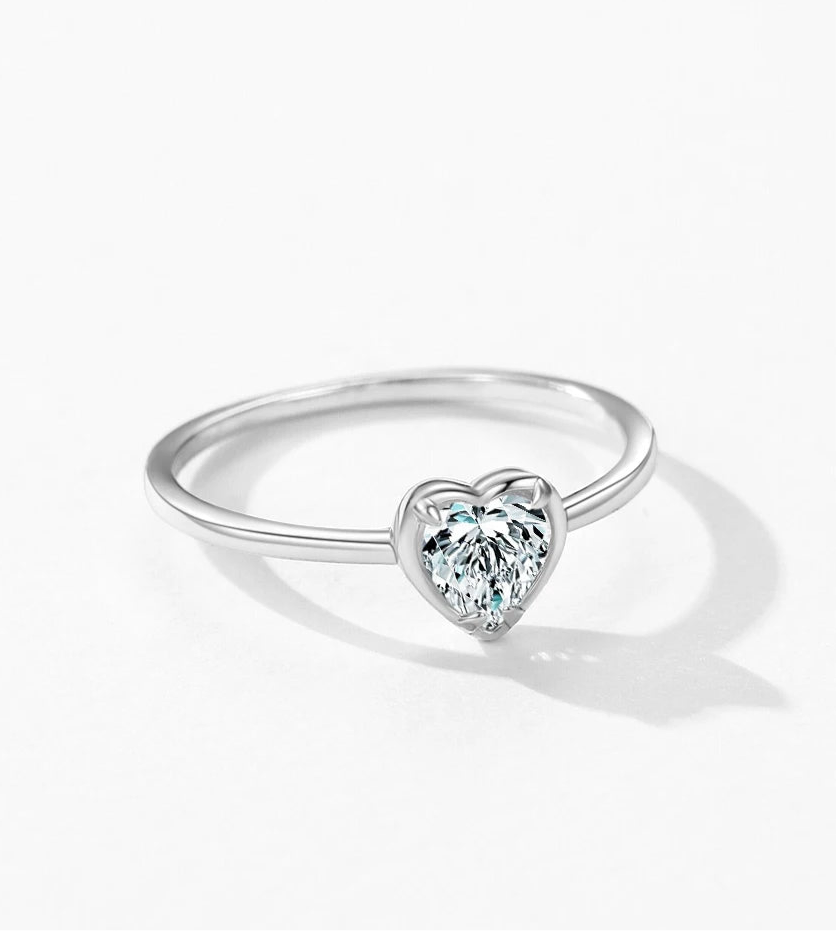 “925 Sterling Silver Romantic Hearts Zirconia Ring Classic Minimalism Wedding Jewelry.”