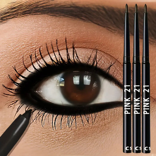 “3pcs Waterproof Black Eyeliner Pencils, Smudge-Proof, Long-Lasting, Beginner-Friendly.”