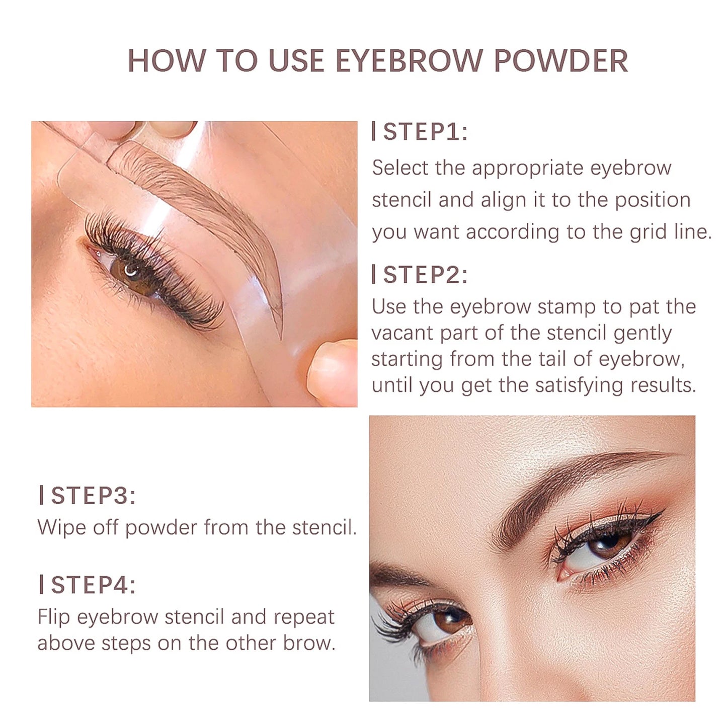 “Eyebrow Stamp Stencil Kit – 1 Stamp, 10 Shapes, Long-Lasting, Waterproof Brow Makeup”
