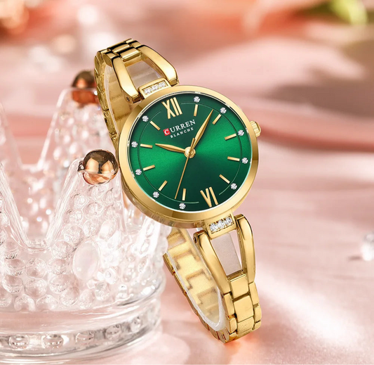 “Quartz Watch for Women Elegant Luxury Stainless Steel Strap Fashion Wristwatch.”