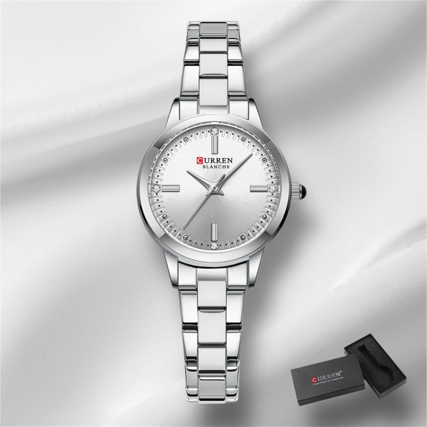 “Women’s Bracelet Watch, Simple Dial, Elegant Quartz Fashion Accessory.”