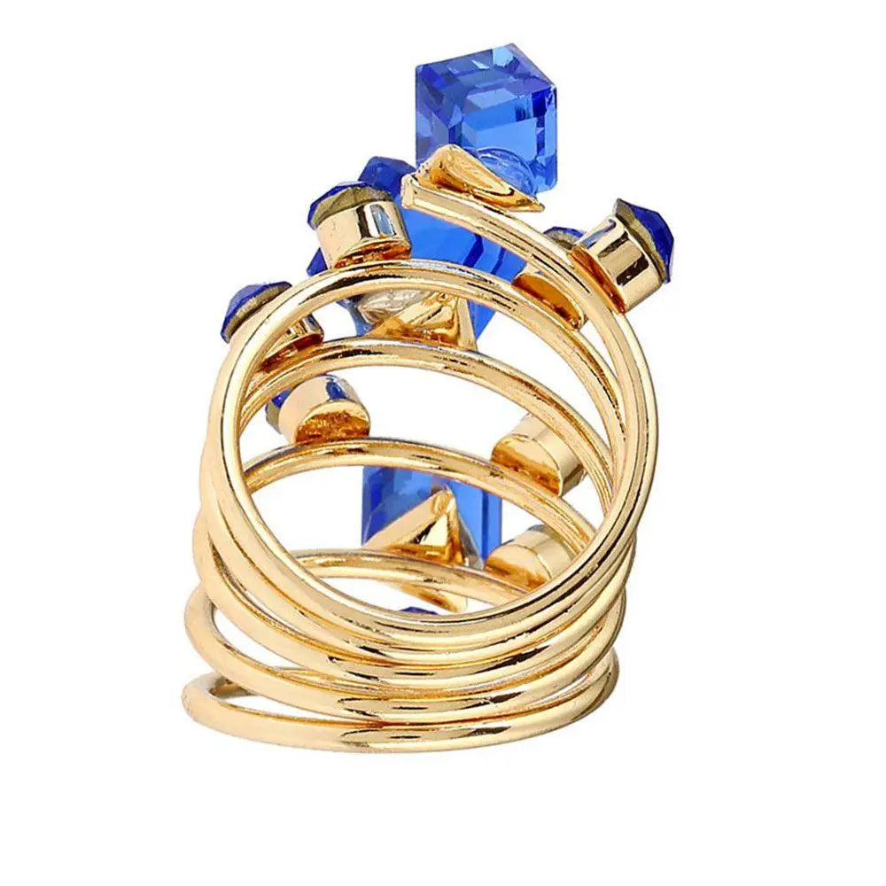 “Luxury Vintage Stone Ring - Antique Rhinestone & Crystal Wedding Ring for Women.”
