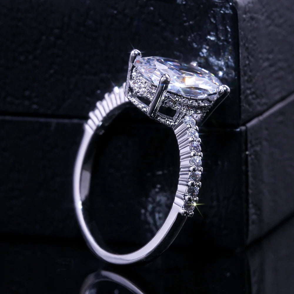 “Oval Finger Ring Band with Dazzling CZ Stone, Classic Wedding Anniversary Gift.”