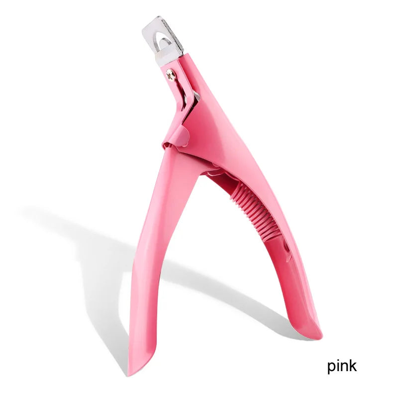 “Professional Stainless Steel Nail Cutter U-Type Acrylic Fake Nail Trimmer”