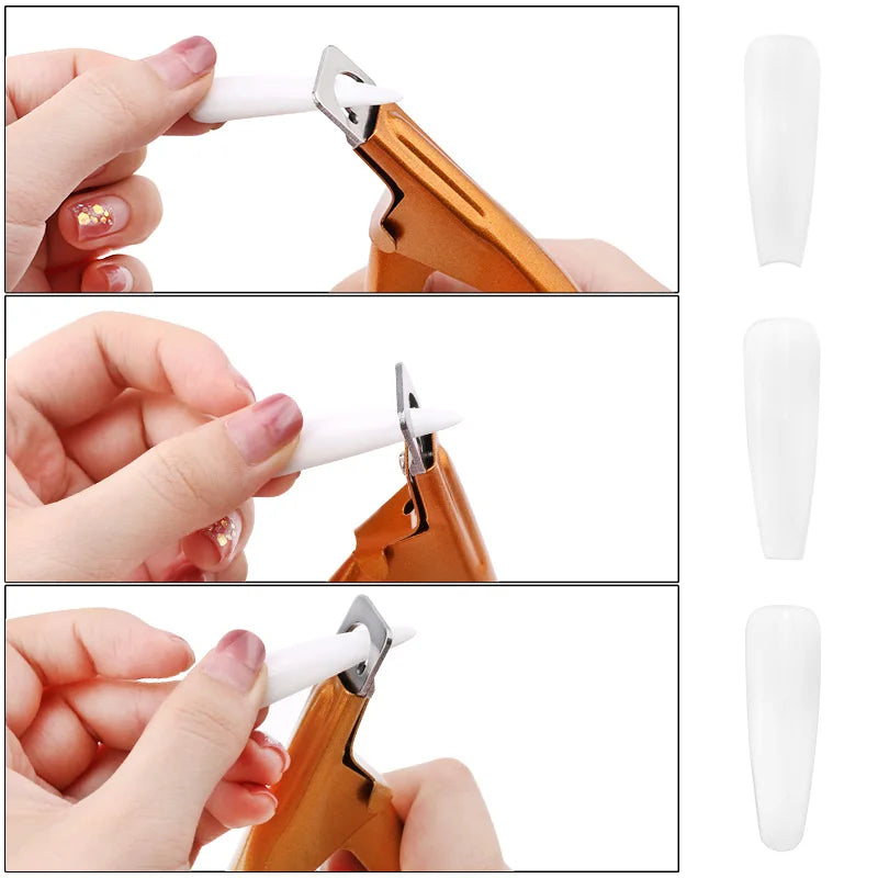 “Professional Stainless Steel Nail Cutter U-Type Acrylic Fake Nail Trimmer”