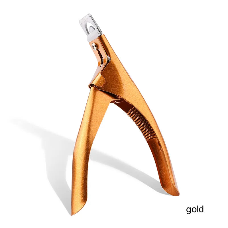 “Professional Stainless Steel Nail Cutter U-Type Acrylic Fake Nail Trimmer”