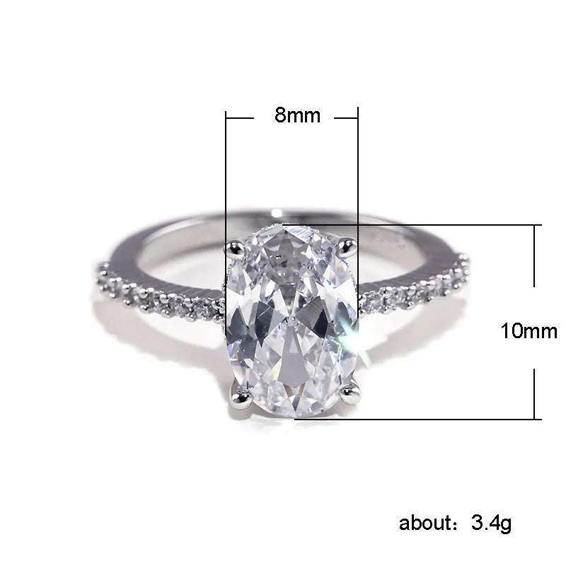 “Oval Finger Ring Band with Dazzling CZ Stone, Classic Wedding Anniversary Gift.”