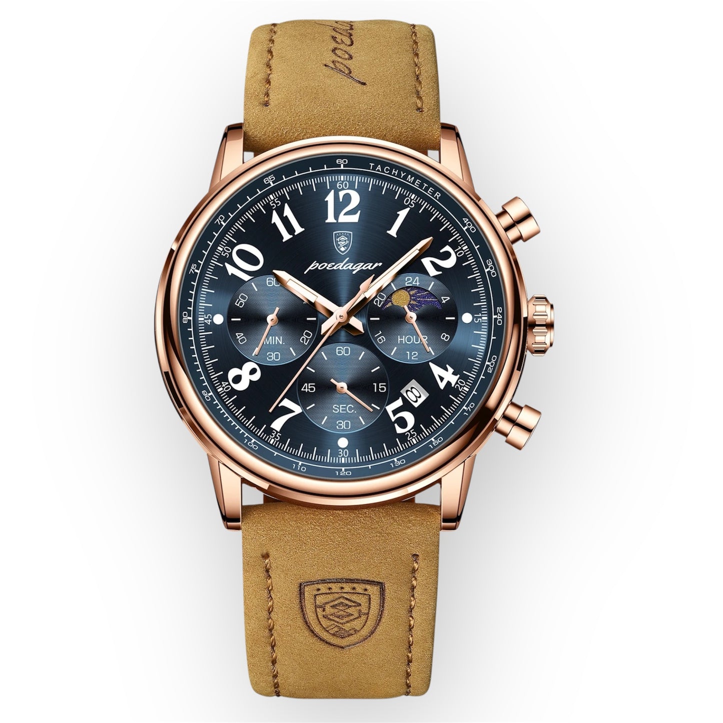 “Luxury Sports Men’s Watch, Waterproof, Luminous Chronograph, Stylish Quartz Timepiece.”