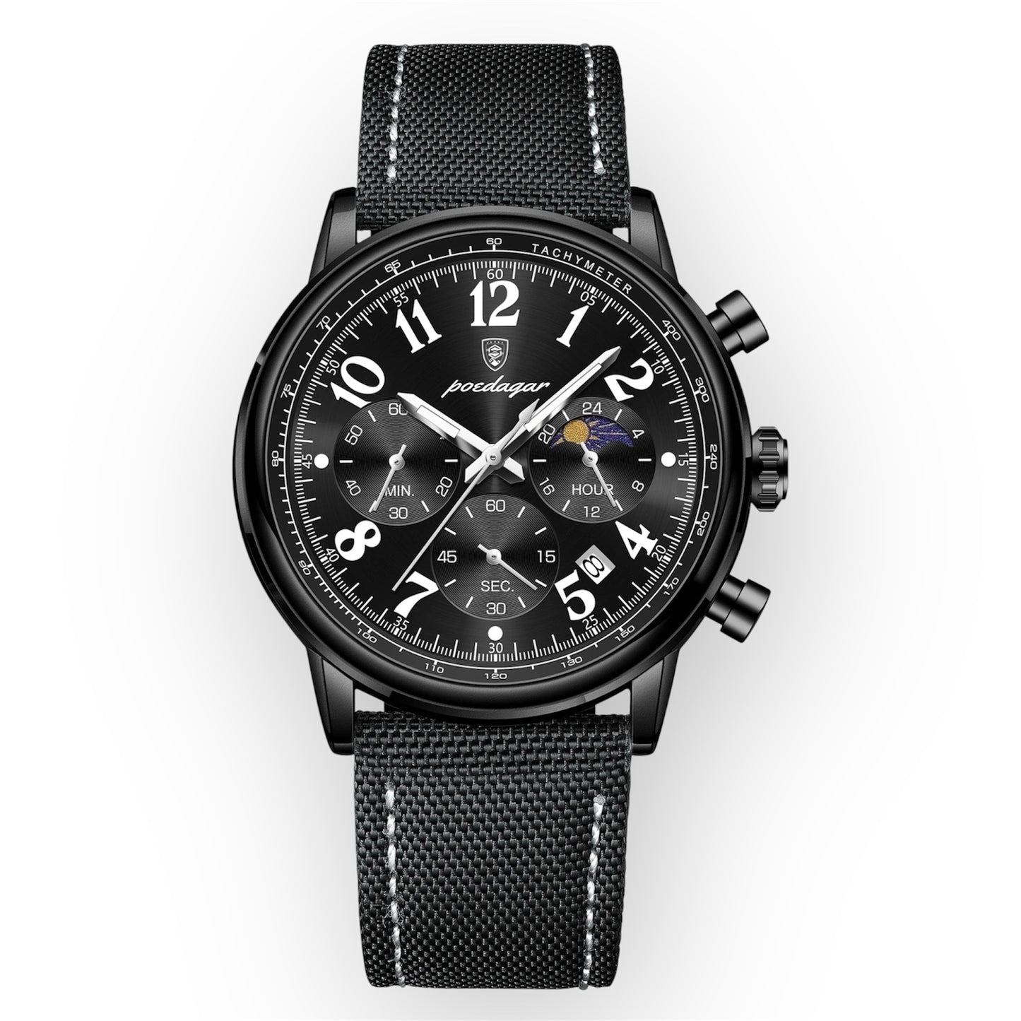 “Luxury Sports Men’s Watch, Waterproof, Luminous Chronograph, Stylish Quartz Timepiece.”