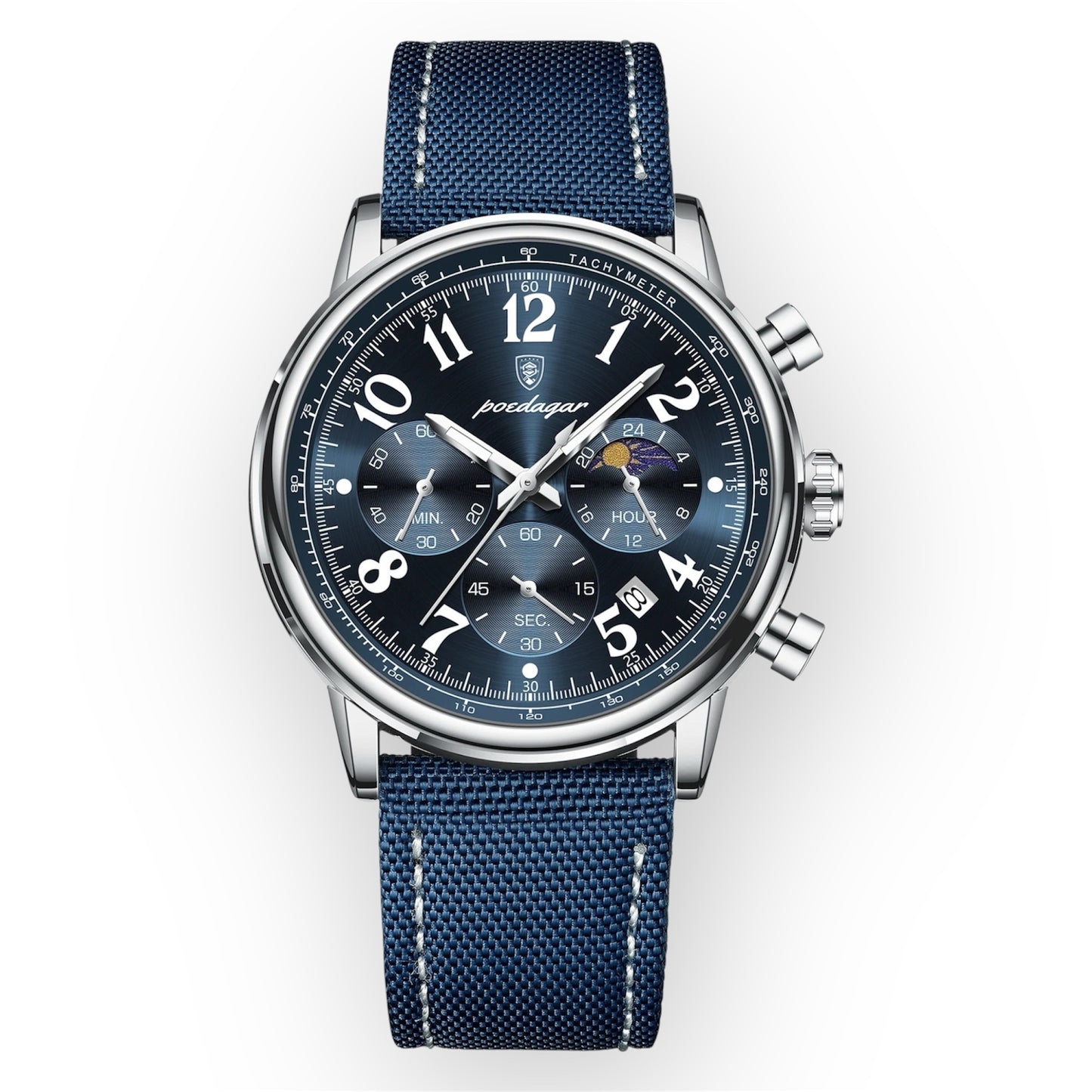 “Luxury Sports Men’s Watch, Waterproof, Luminous Chronograph, Stylish Quartz Timepiece.”
