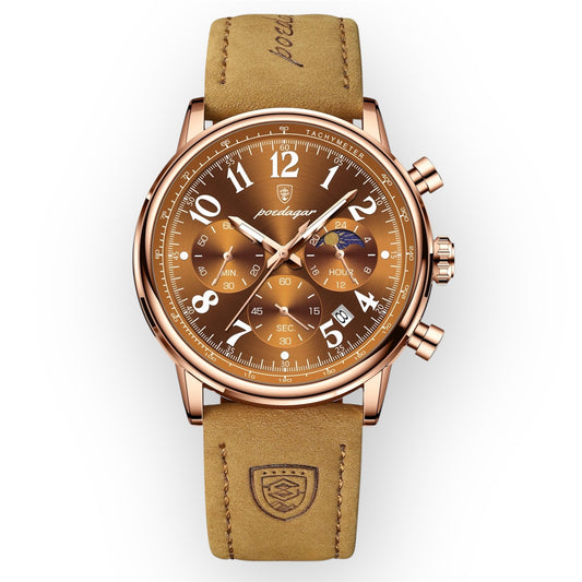 “Luxury Sports Men’s Watch, Waterproof, Luminous Chronograph, Stylish Quartz Timepiece.”