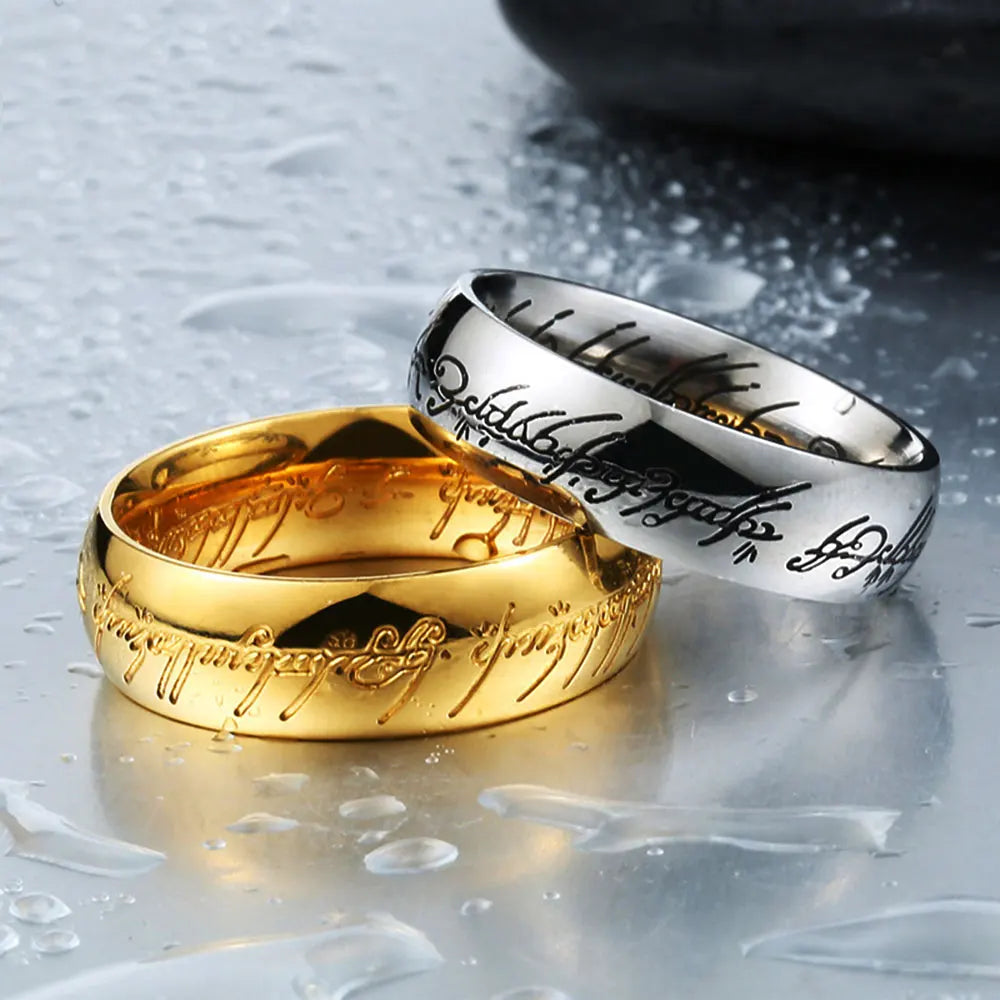 "Stainless steel Language Rings for Unisex Fashion Accessories Jewelry"