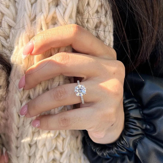 “Real 1-3CT Moissanite D Color Four Prong Ring 925 Sterling Silver Jewelry.”