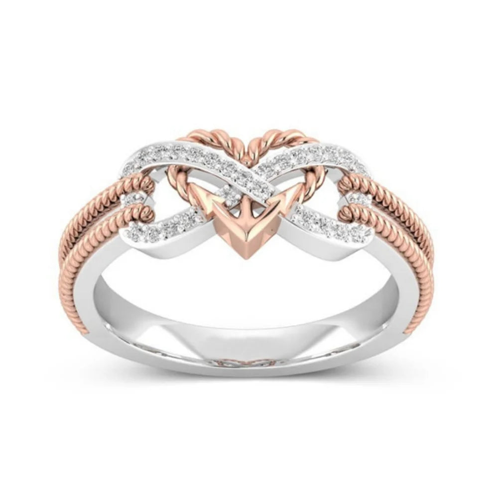 "Black Rose Gold Color Heart Rings Valentine's Day Birthday Gift" - Dazzory