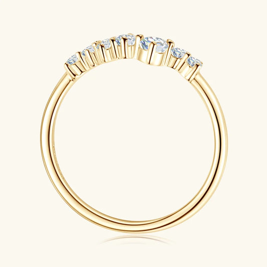 “Round Moissanite Diamond Rings, 925 Silver, Certified Elegant Women’s Fine Jewelry.”