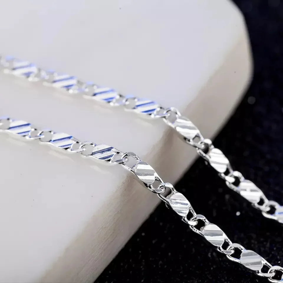 “18k Gold 2MM Necklace, Multiple Lengths, Unisex, 925 Silver Elegant Jewelry.”