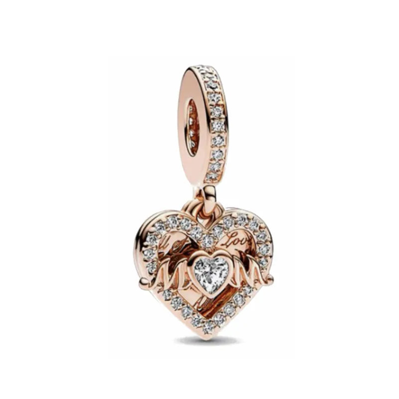 “925 Silver Family Charm Pendant - Sparkling Boy/Girl Bead for Pandora Bracelet.”