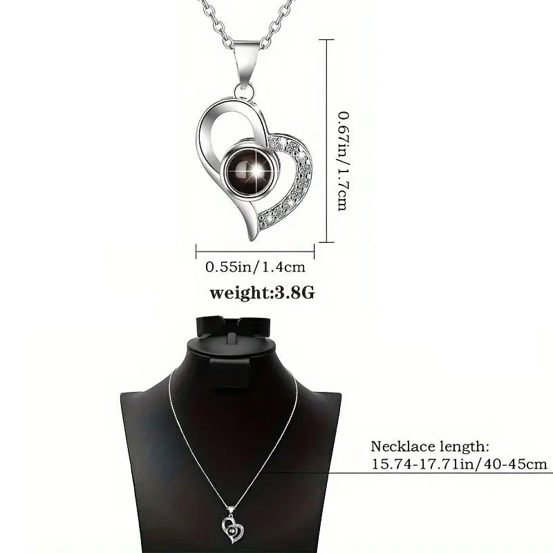 “Heart-Shaped Red Rose Necklace with Gift Box - Perfect for Valentine’s, Anniversary, and Mother’s Day.”