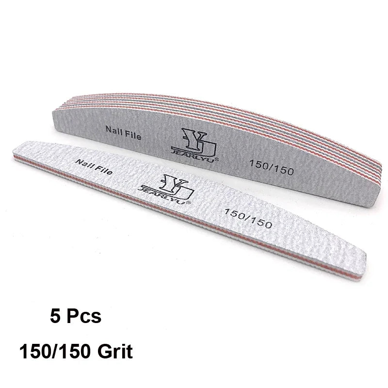 “5Pcs Professional Nail File Set, Mixed Grit for Shaping, Buffing, and Cuticle Care”