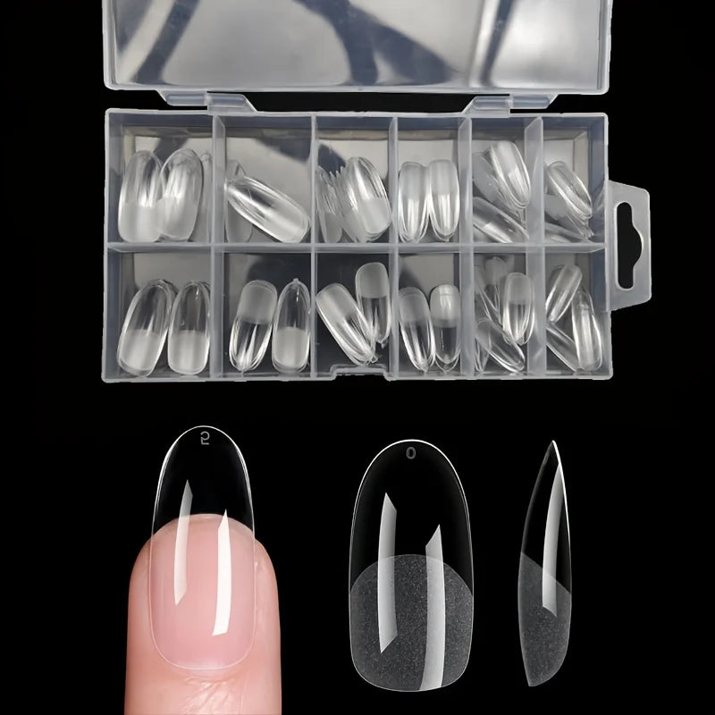 “120Pcs Full Cover Gel Nail Tips, Stiletto, Almond, Square, Coffin French Styles”