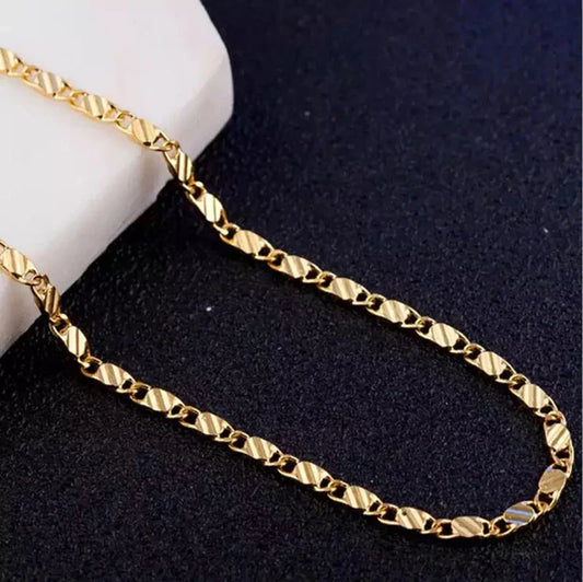 “18k Gold 2MM Necklace, Multiple Lengths, Unisex, 925 Silver Elegant Jewelry.”