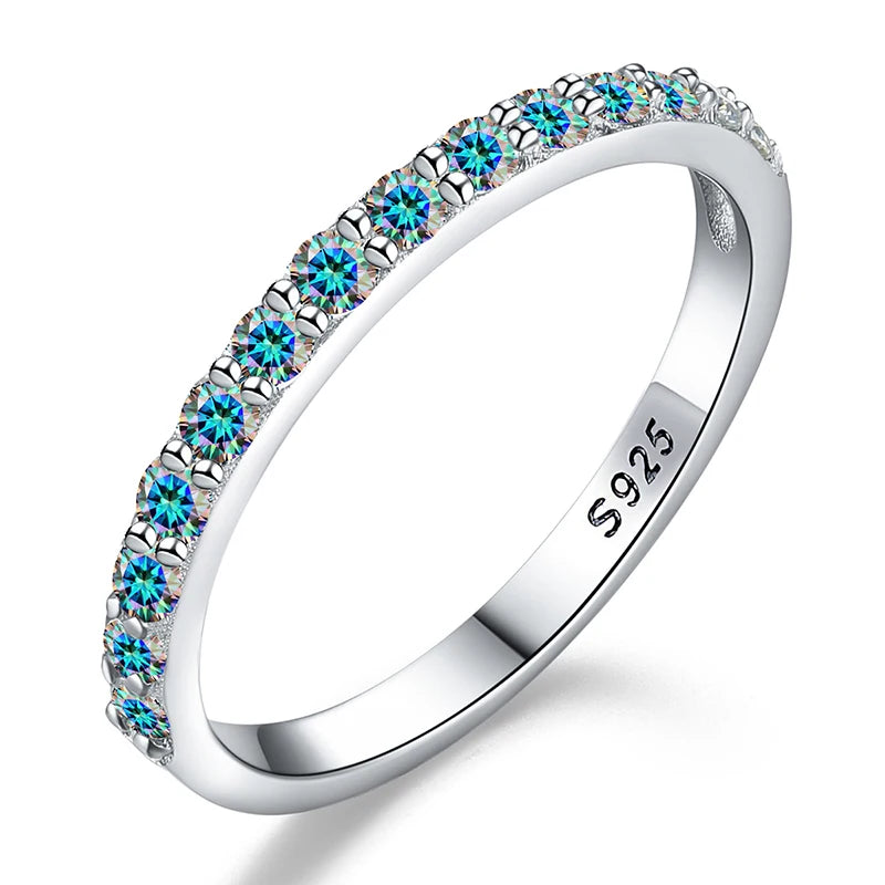 "GRA Tested Moissanite Ring, Matching Wedding Diamond Band for Women, 925 Sterling Silver Crown Ring."