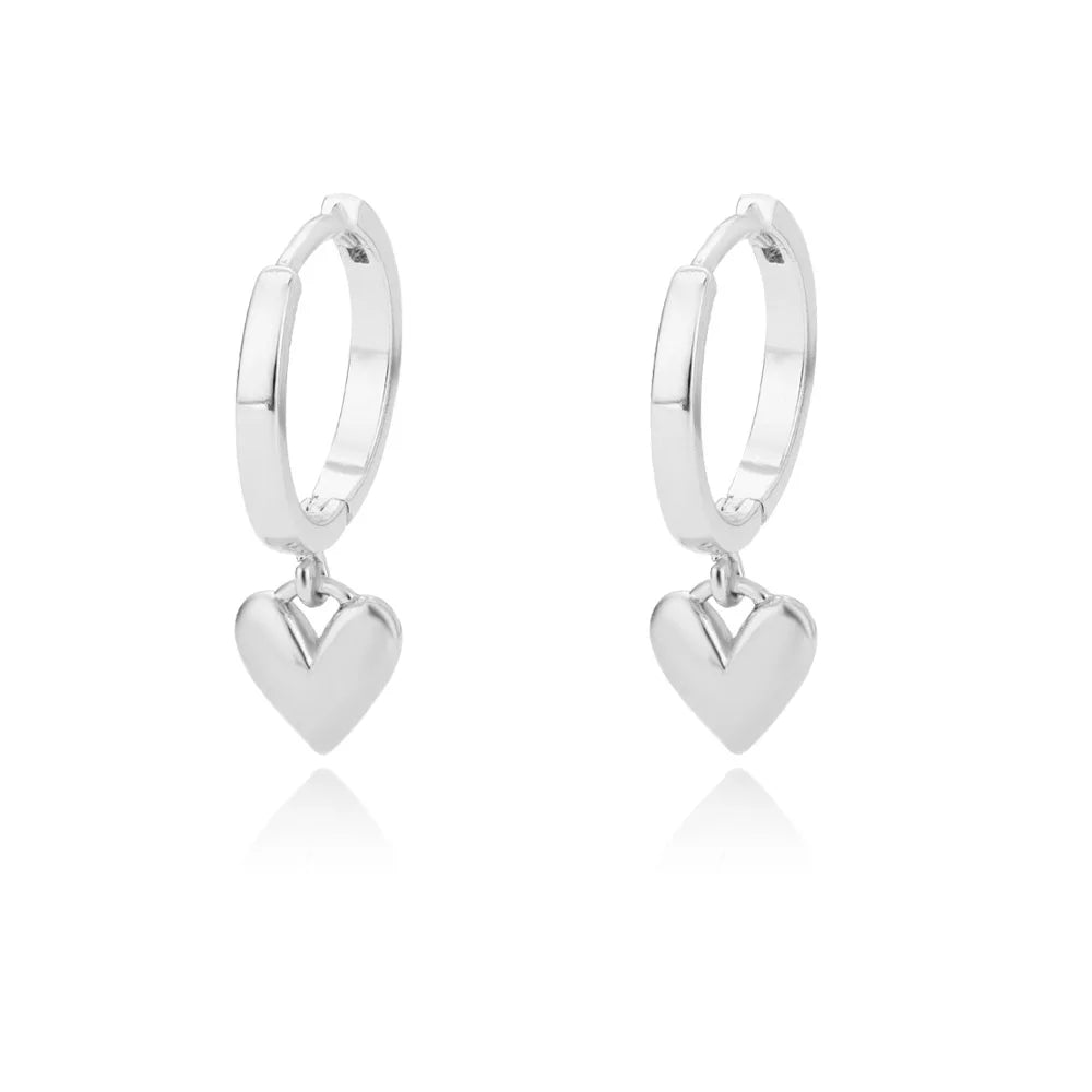 “Hollow zircon heart earrings, gold color stainless steel, luxury wedding gift .”