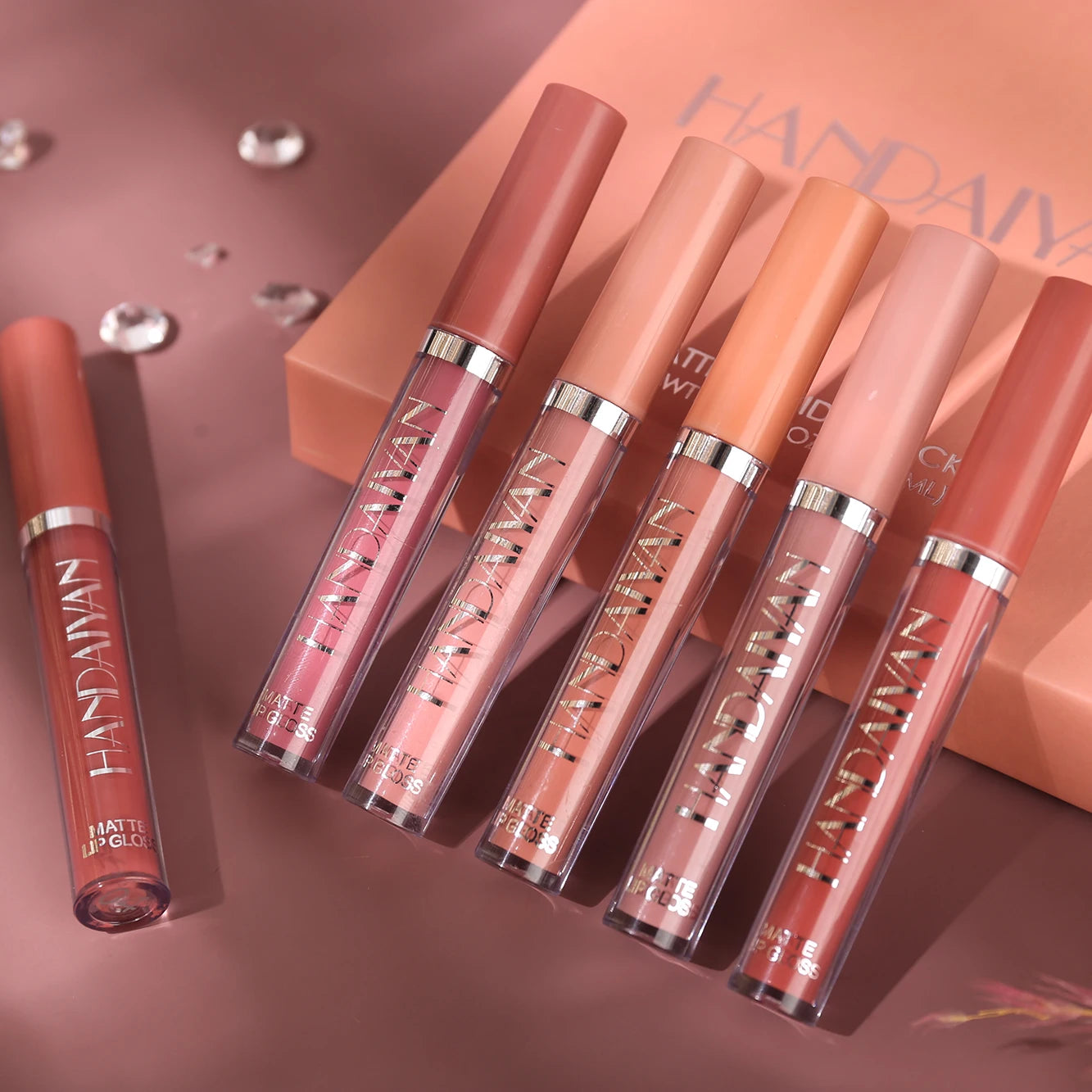 “Set of 6 long-lasting, non-stick, fade-resistant matte lipsticks.”