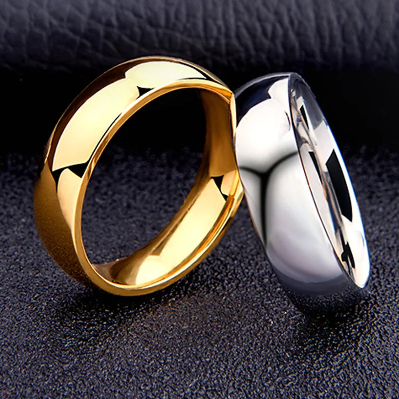 “Simple 6mm Titanium Ring Women Men Hypoallergenic High Polished Wedding Couple Jewelry.”