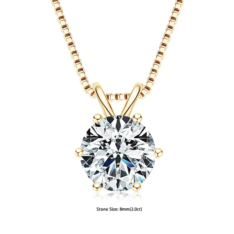 "GRA Certified 0.5-5ct Moissanite Pendant, 925 Sterling Silver Necklace, Elegant Gift for Women."
