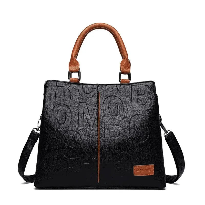“PU leather crossbody bag, casual luxury design, large capacity for travel.”