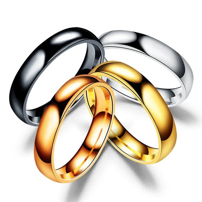 “Simple 6mm Titanium Ring Women Men Hypoallergenic High Polished Wedding Couple Jewelry.”