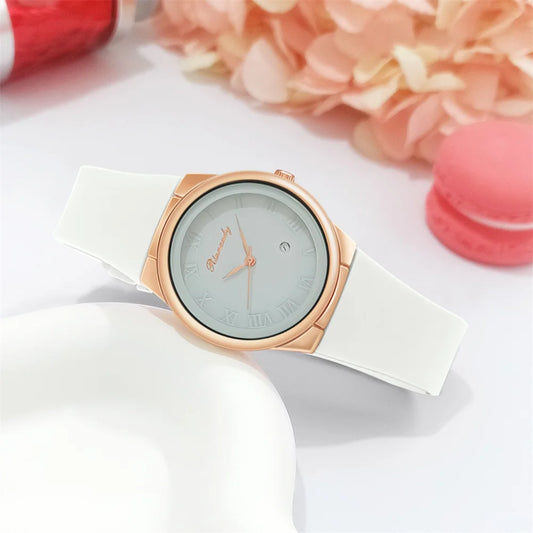 “Simple Roman Numerals Quartz Watch, Casual Silicone Strap, Stylish Ladies’ Wristwatch.”