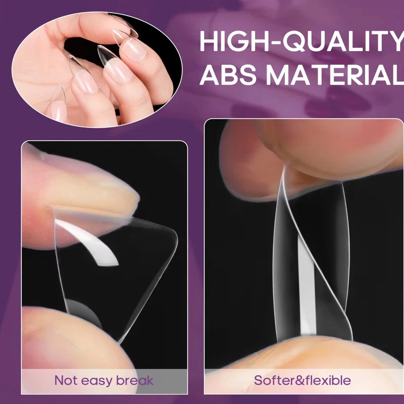 “240 Almond False Nail Tips Clear Matte, 12 Sizes, Perfect for DIY Manicure.”