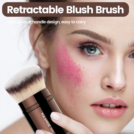 “Retractable Kabuki Blush Brush Soft Fluffy Powder Contour Makeup Portable Tool.”