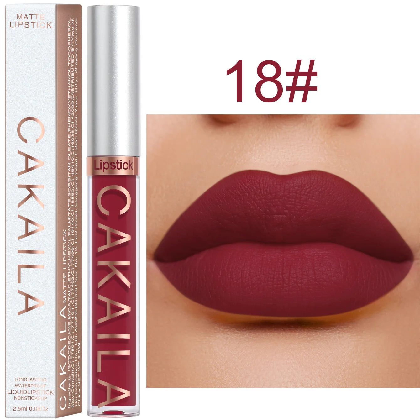 “18-Color Matte Lipstick – Non-Stick, Waterproof Long-Lasting Lip Gloss”