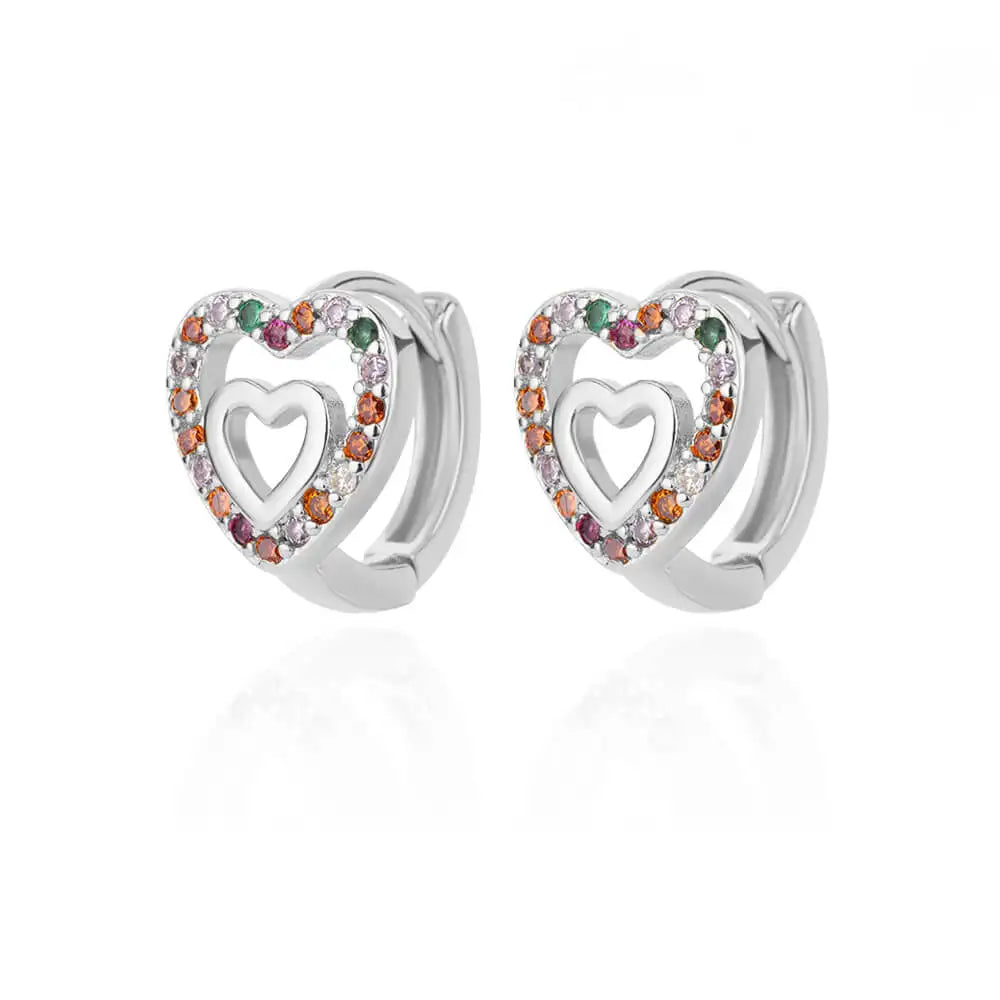 “Hollow zircon heart earrings, gold color stainless steel, luxury wedding gift .”