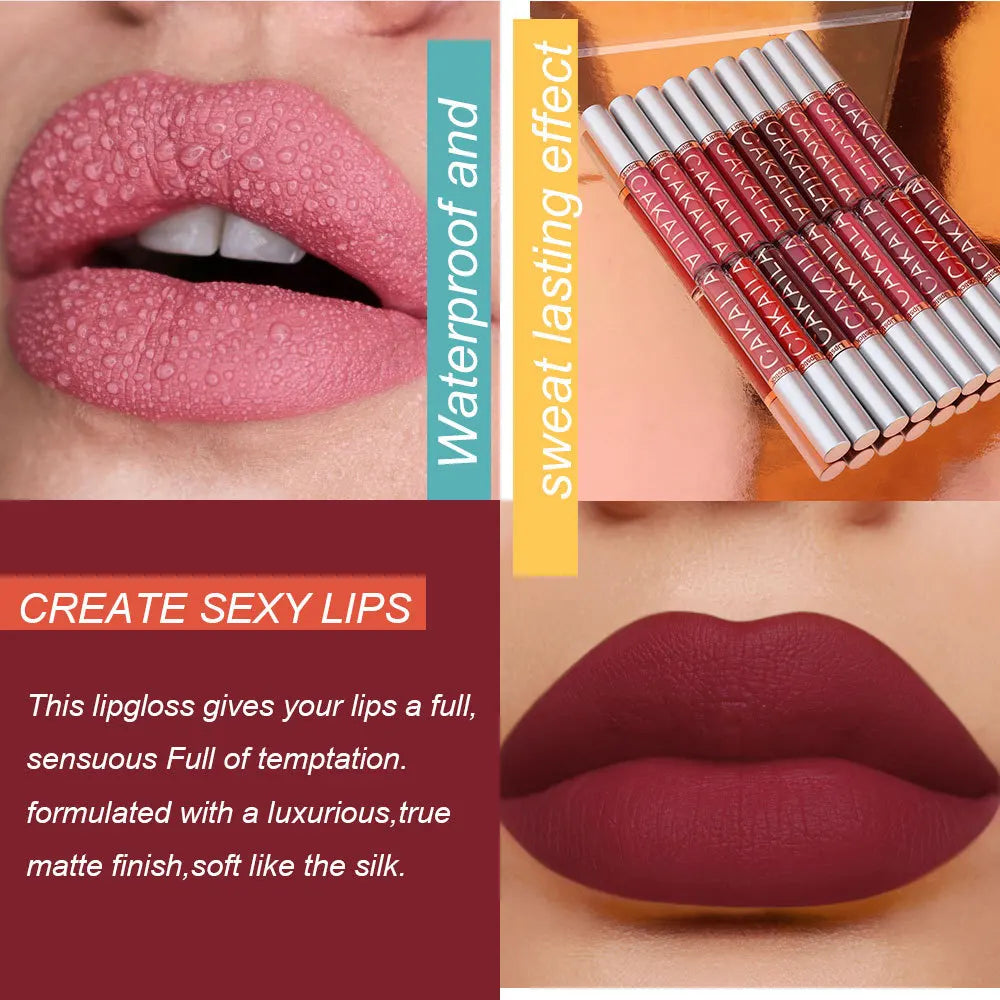 “18-Color Matte Lipstick – Non-Stick, Waterproof Long-Lasting Lip Gloss”