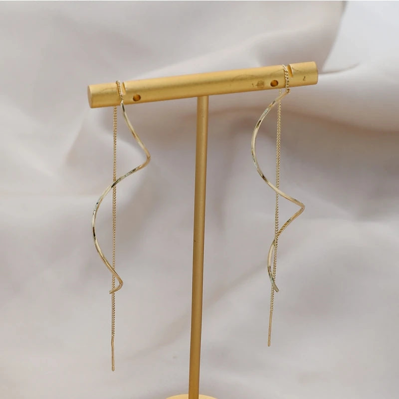 “1 Pair Long Tassel Threader Earrings for Women - Simple Party Jewelry.”