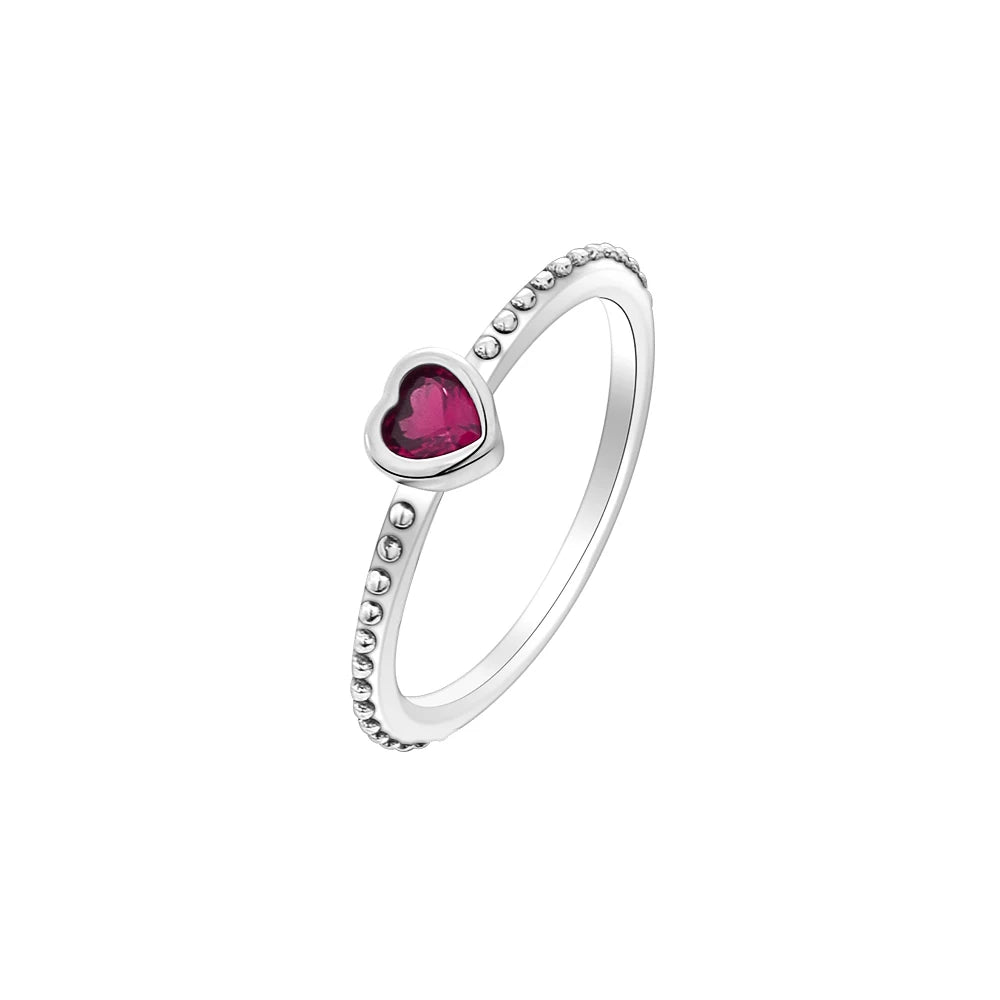 “Red heart 925 sterling silver ring, elegant jewelry for weddings and parties.” - Dazzory