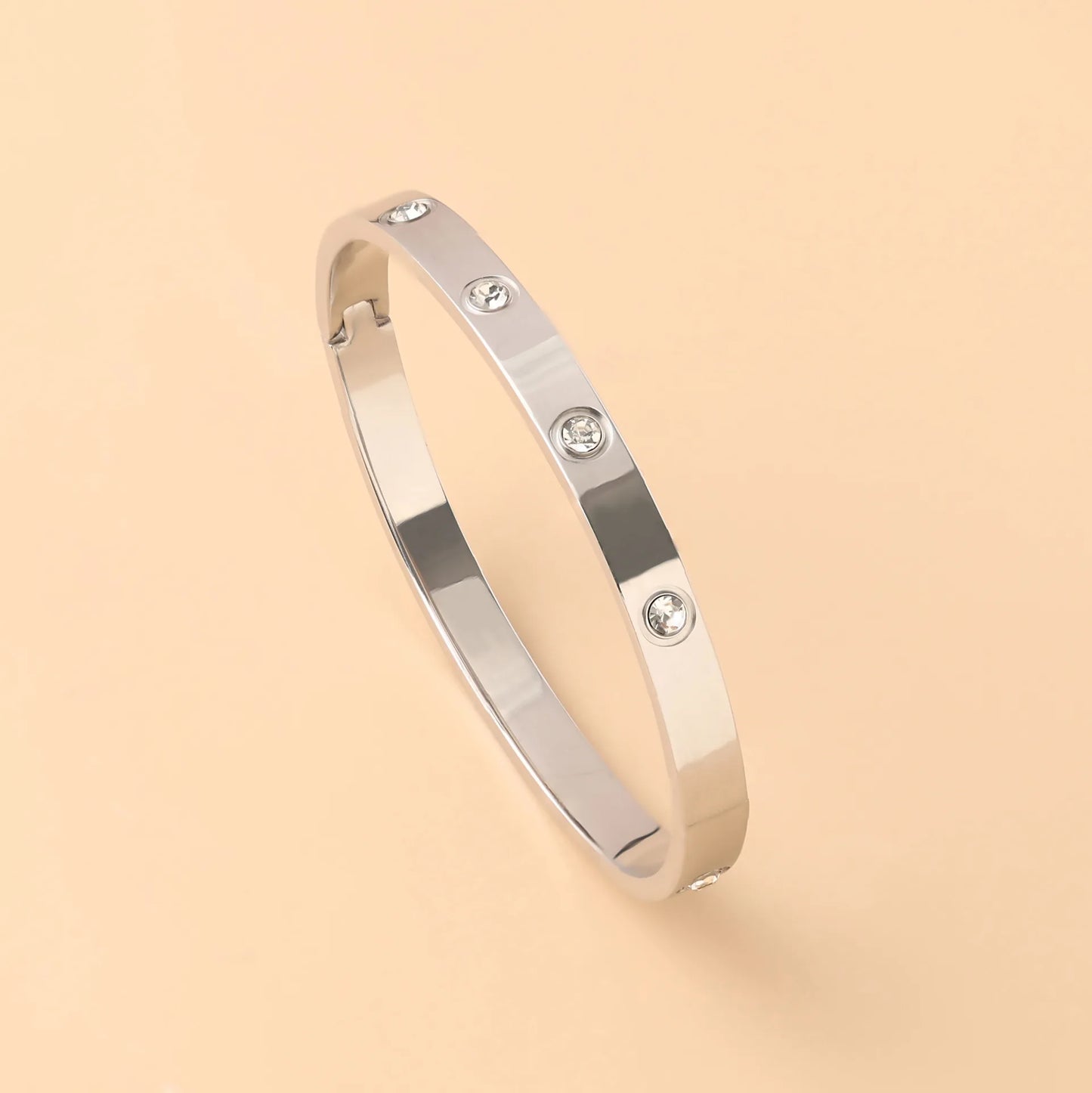 “Fashion Stainless Steel Cubic Zirconia Bracelet Couple Holiday Party Everyday Jewelry Gift”