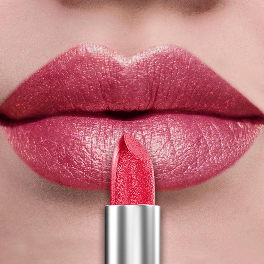 “21-Color Metallic Lipstick – Bold, Glittery, Long-Lasting Pearlescent Matte Lip Tint”