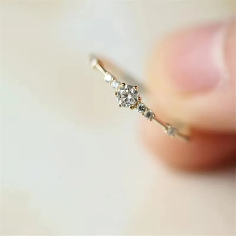 “925 Sterling Silver Ring: 14K Gold, Pavé Crystals, Elegant Wedding Jewelry.”