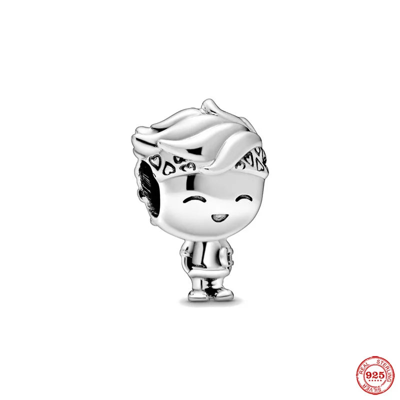“925 Silver Family Charm Pendant - Sparkling Boy/Girl Bead for Pandora Bracelet.”