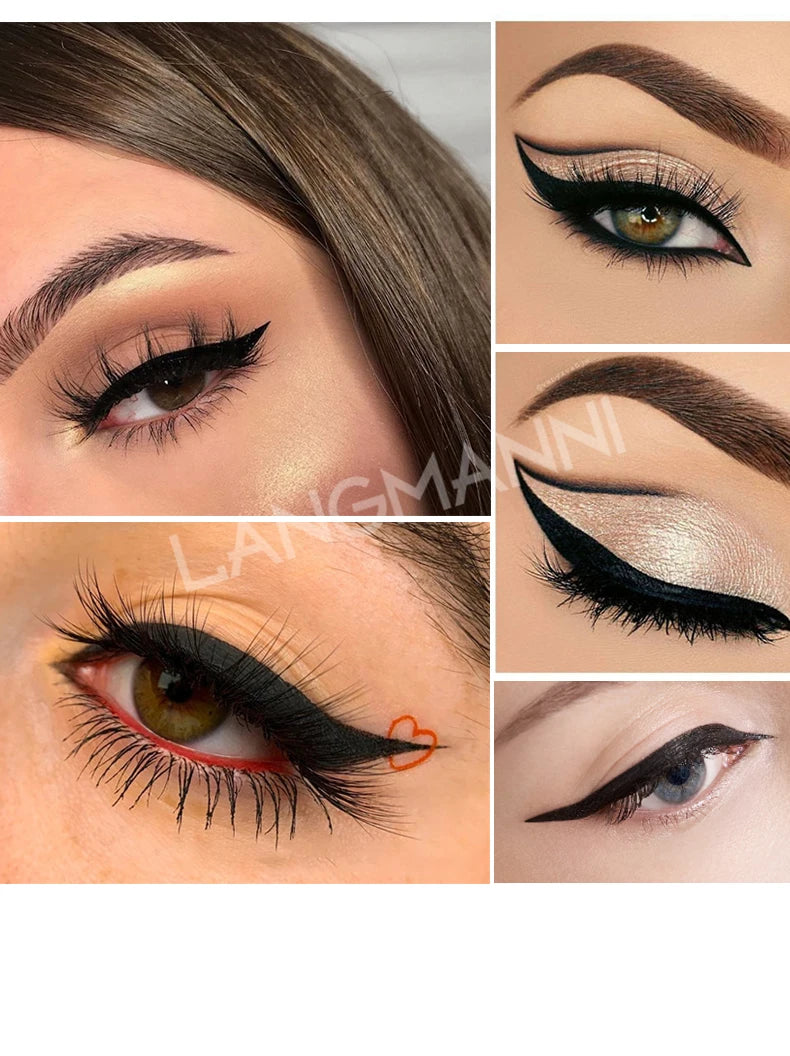 “Dual-Ended Waterproof Black Eyeliner Pen, Smudge-Proof, Long-Lasting, Precision Tip.”