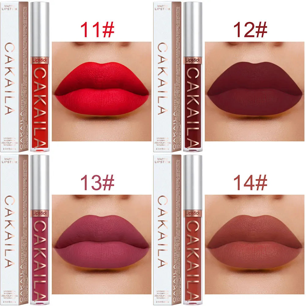 “18-Color Matte Lipstick – Non-Stick, Waterproof Long-Lasting Lip Gloss”
