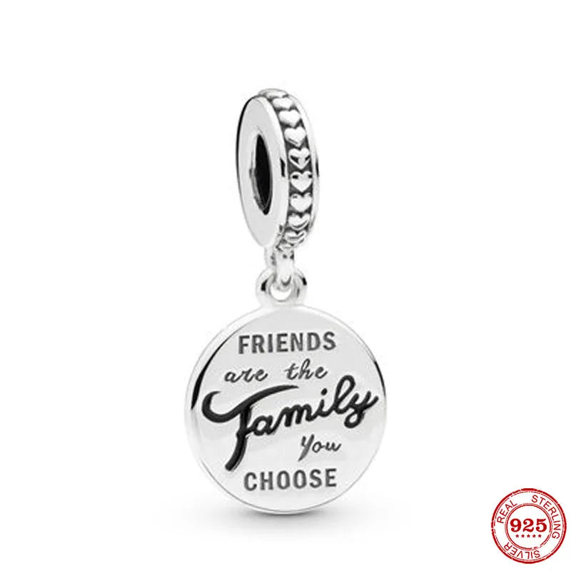 “925 Silver Family Charm Pendant - Sparkling Boy/Girl Bead for Pandora Bracelet.”